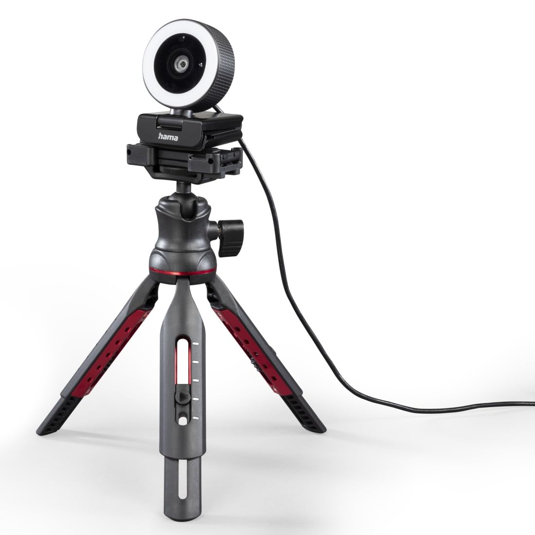 Hama C-850 Pro Webcam PC - Qualité Vidéo QHD 2K 1440p, Microphone Intégré, Cache Lentille, Filetage 1/4, Auto Focus, USB C - Convient pour Les Appels Vidéos et Le Streaming - Noir