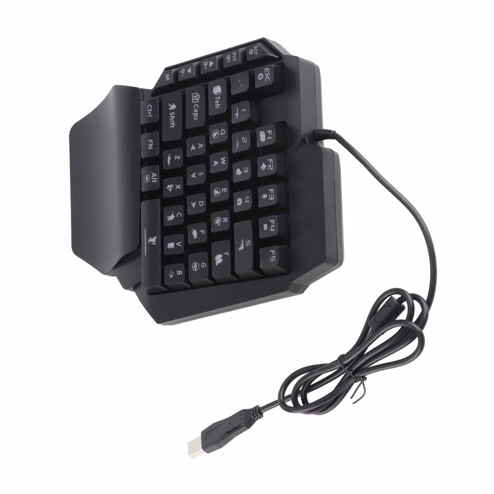 Generic Odczucie Mechaniczne Klawiatura do Gier i Mysz Konwerter Bluetooth 5.0 RGB Podpórka Pod Nadgarstek Pół Ręki 35 Klawiszy Klawiatura Mysz z Konwerterem do Telefonów Komórkowych