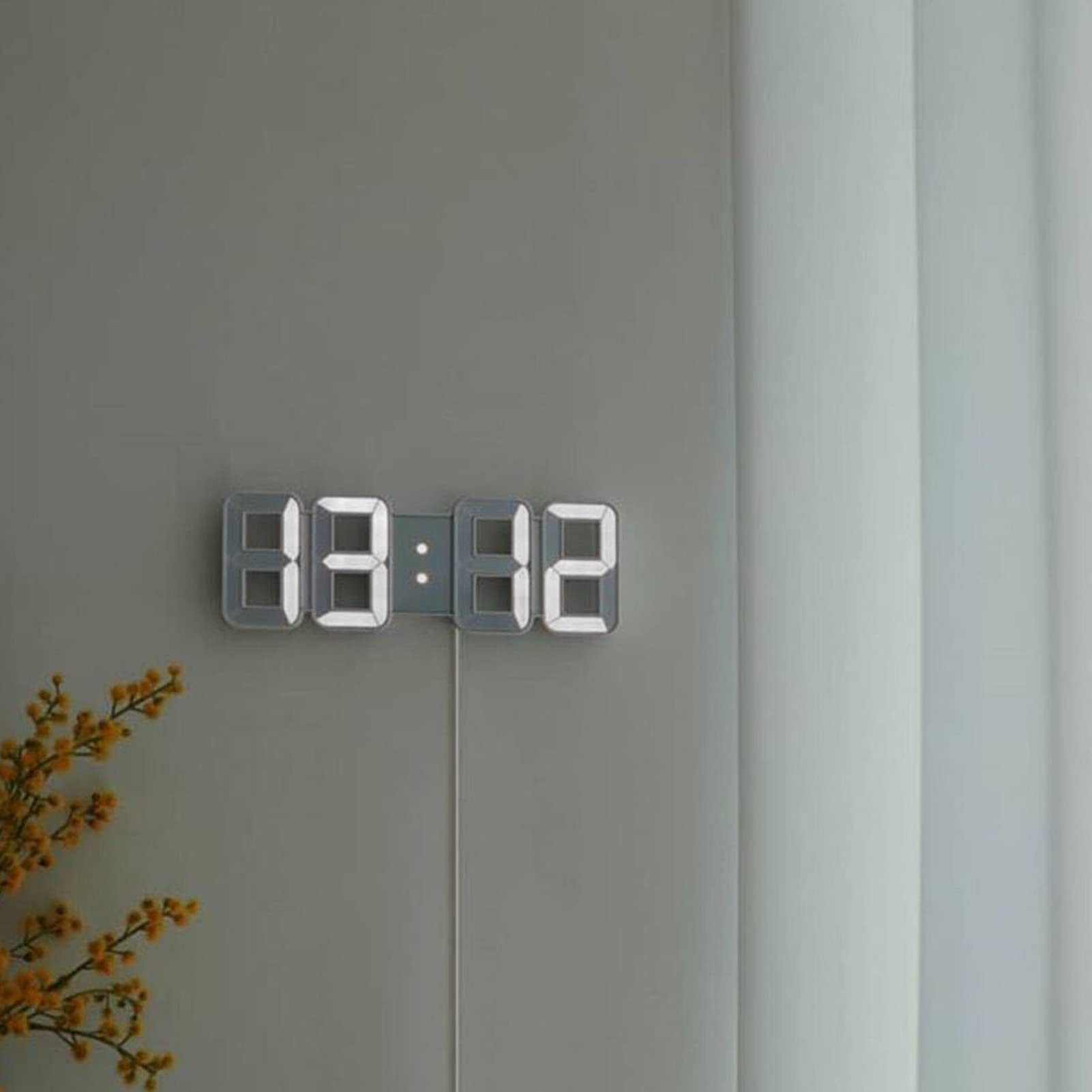 Bediffer 3D LED-wandklok Minimalistische Digitale Wekker voor