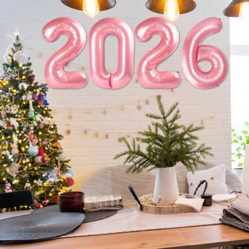 Image of 2026 Balloon Numbers Party Decorations, 40In Pearl Pink Balloons | Eye-catching Appearance, Perfect Decorative Centerpieces, Convenient Self-sealing Structure, Widely for Various Occasions