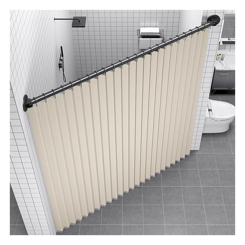 Rideau de douche pliable imperméable avec tringle réglable – Paravent d'intimité pour la maison ou l'hôtel
