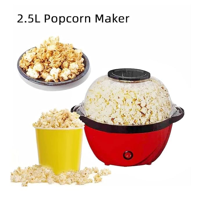 Sakar 450W Electric Popcorn Maker Machine with Butter Melting Plate | Cinema Style Hot Air Popcorn Maker for Modern Kitchens Home Parties EU Plug 220V 4 51mpGtvVnGL