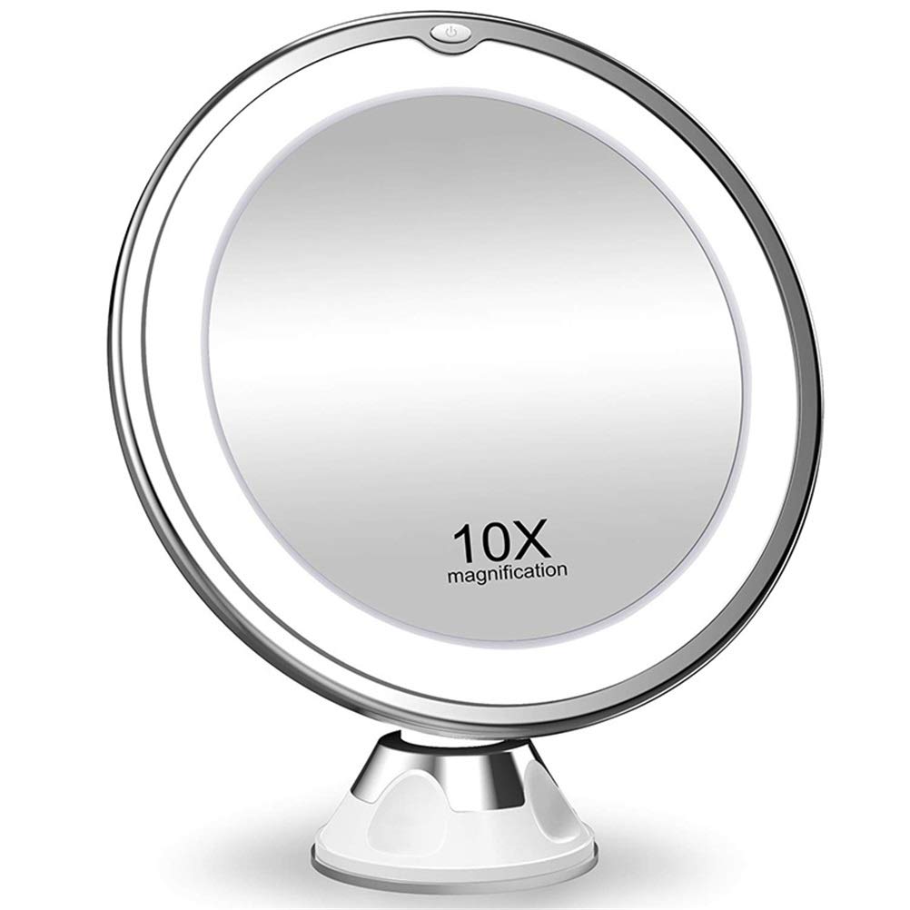 FLYIODFCXV Cosmetic mirror, Flexible Makeup Mirror 10X Magnifying Mirrors LED Lighted Touch Screen Vanity Portable Dressing Table Cosmetic