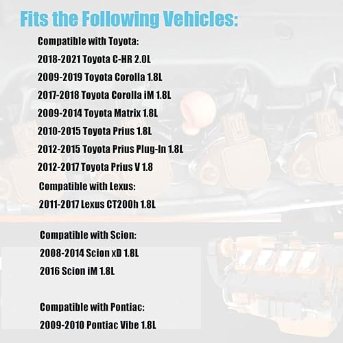 Miniatura 5 de Iridium - Juego de 4 bobinas de encendido de bujía UF596, compatible con Toyota Corolla S Matrix Prius 2009 2010 2011 2012 2013 2014 CT200h IM XD