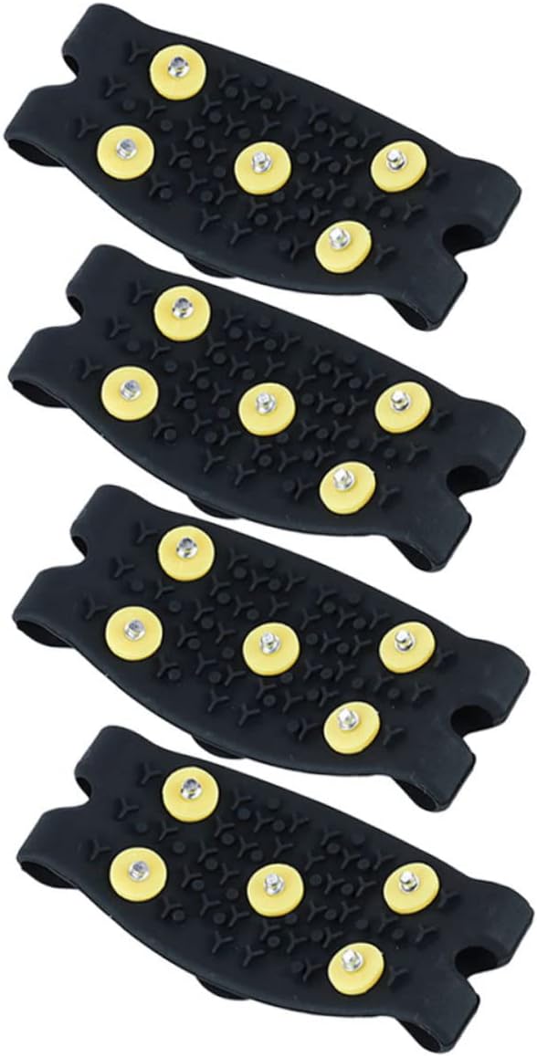 LIFKOME 4pairs Ice Grippers for Shoes TPE Anti-Slip Snow Cleats Climbing Shoe Covers for Winter Hiking Outdoor Activities Durable Traction Spikes for Men Women Boys and Girls