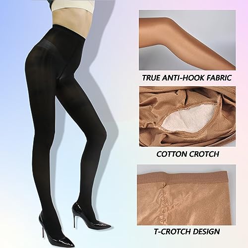 Image of RUIBAVYA 70D Women's Dance Tights shiny tights High Waist Stretch Tights Oil shimmer tights