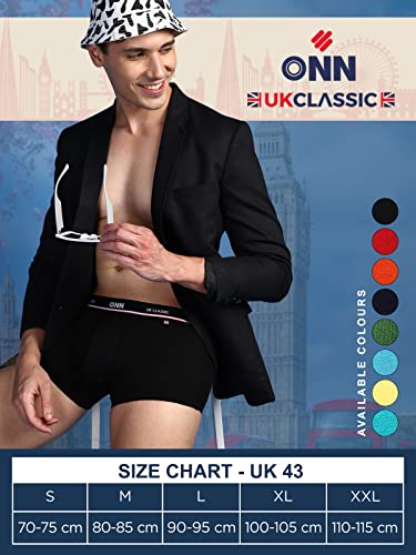 Image of ONN UK Classic Men's Combed Cotton Mini Trunk with Feather Touch Ultra Soft Waistband (Pack of 2)