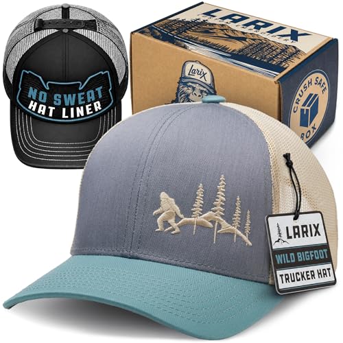 Larix Hats for Men, Trucker Hat Men, Wild Series, Breathable Mesh Snapback