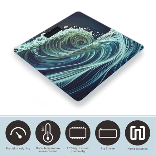 Báscula digital de baño con pantalla LCD y vidrio templado miniatura 3