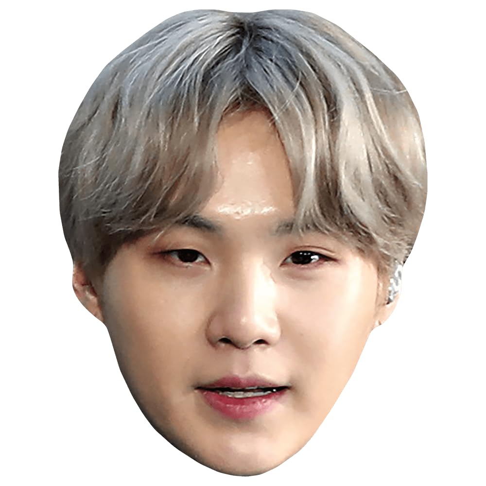 Suga (Silver) Celebrity Mask, Flat Card Face, Fancy Dress Mask