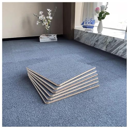 Alfombra corta de espuma de felpa entrelazada con borde, alfombrilla cuadrada y esponjosa, fácil de instalar y limpiar, protección del suelo para sala de juegos