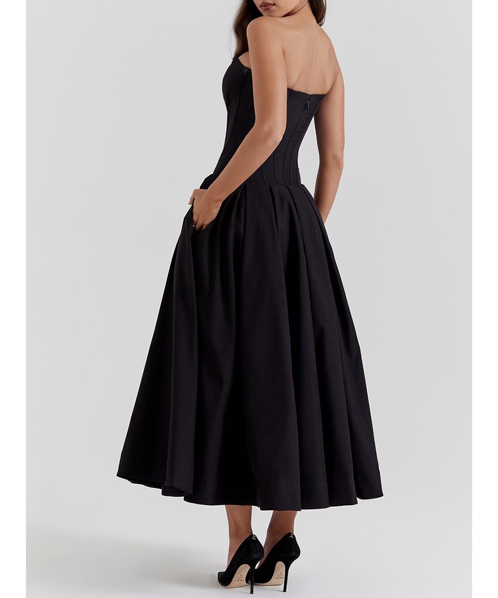 Sexy Senza Maniche Bodycon Corsetto Maxi Abito Tubo Top Ruched Flowy Elegante Sera Party Abiti Lunghi