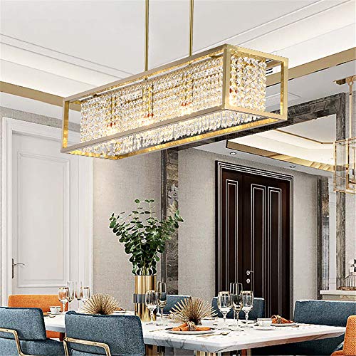Lámpara de techo de cristal ajustable de 4 luces para renovar la iluminación de la cocina