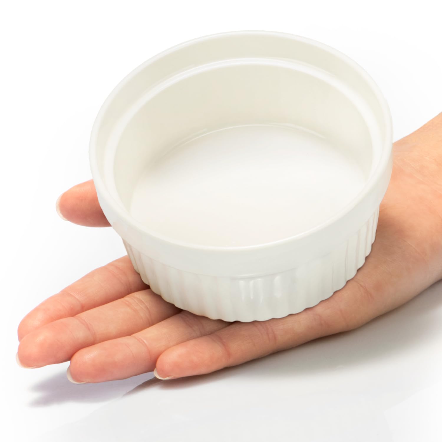 COM-FOUR® 12x Moules à Soufflé - Plats en céramique pour Crème Brûlée - Moules pour four - Plaque à dessert et plaque à gâteau pour, chaque 200 ml