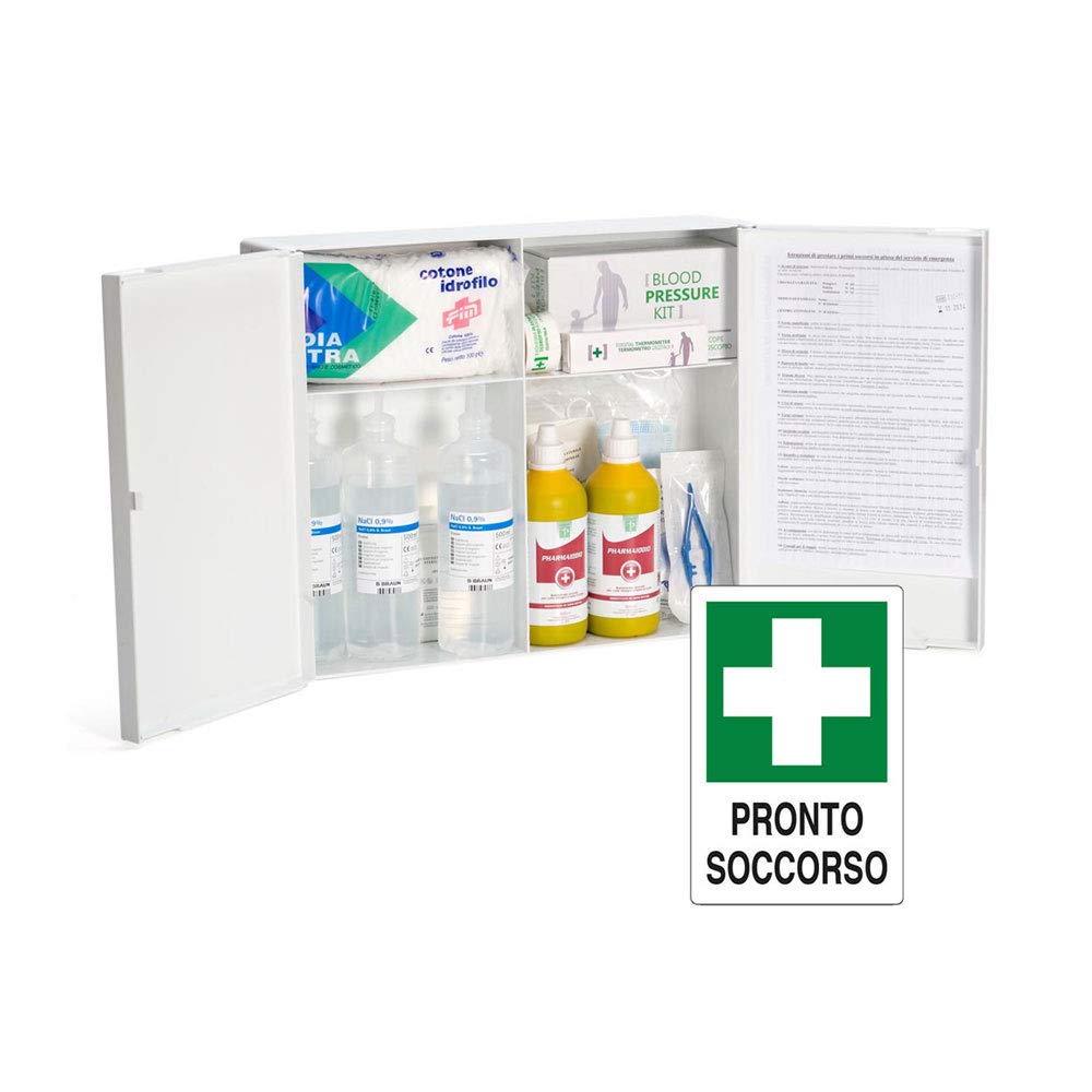 Pharma[+] Cassetta Medica Primo Pronto Soccorso +3 Lavoratori con Cartello OBBLIGATORIO