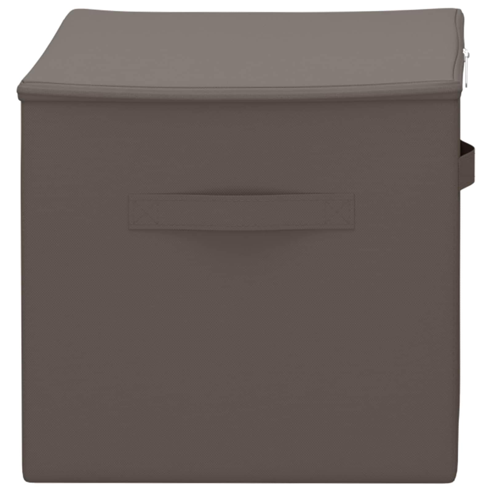 6er Set Aufbewahrungsboxen mit Deckel und Reißverschluss, Faltbare Kleiderbox für Schrank und Unterbett, Stoffbox für Ordnung im Schlafzimmer Anthrazit 55x35x32 cm
