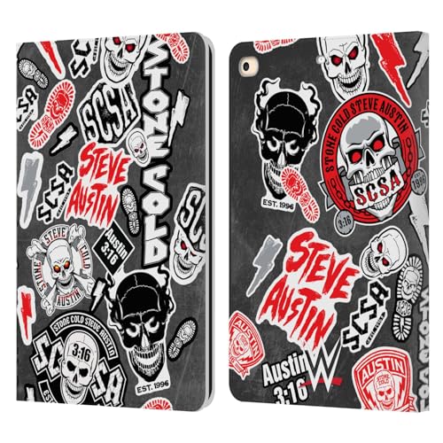 Head Case Designs Officially Licensed WWE Icons Stone Cold Steve Austin Leather Book Wallet Case Cover Compatible with Apple iPad 9.7 2017 / iPad 9.7 2018