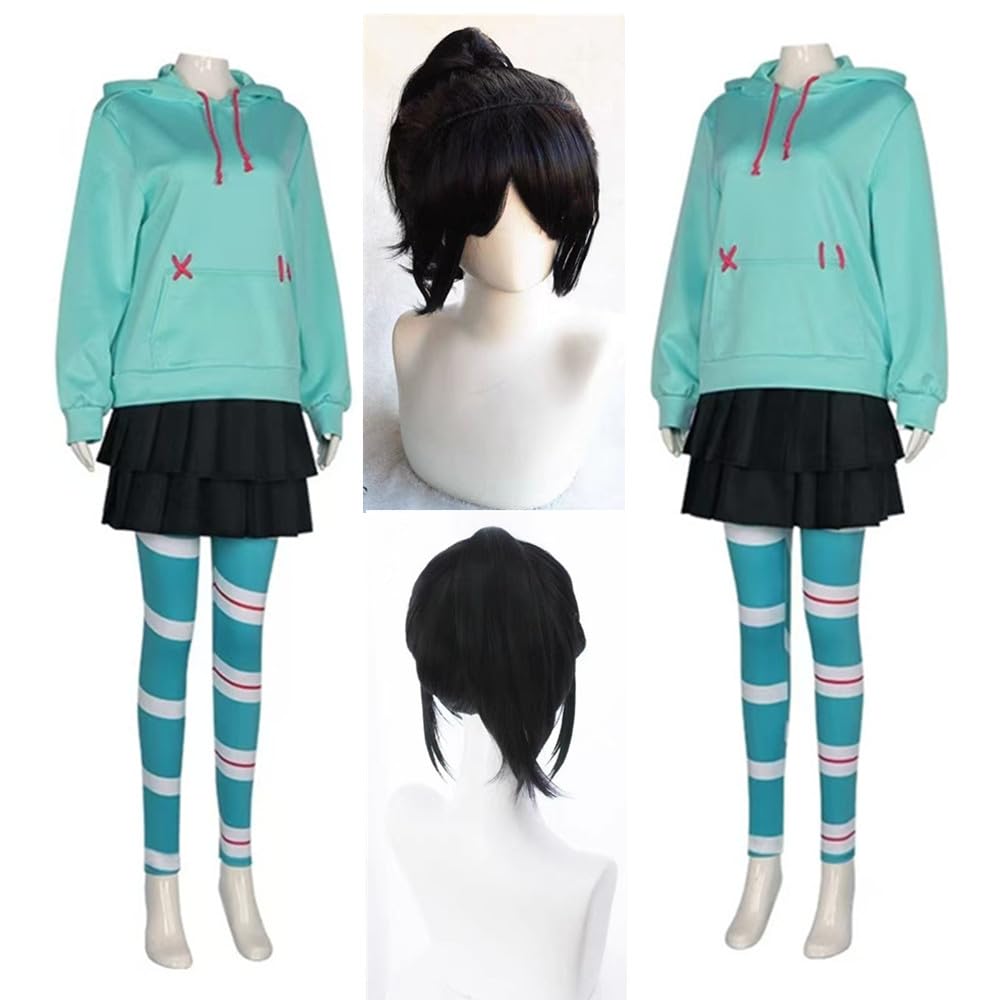 Costume da cosplay Vane taglia americana con cappuccio con parrucca