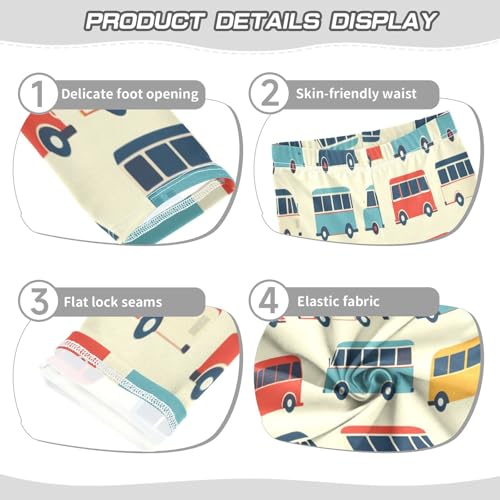 Toddler Girls Leggings Printed Yoga Pants Leggings Colorful Bus for Kids3