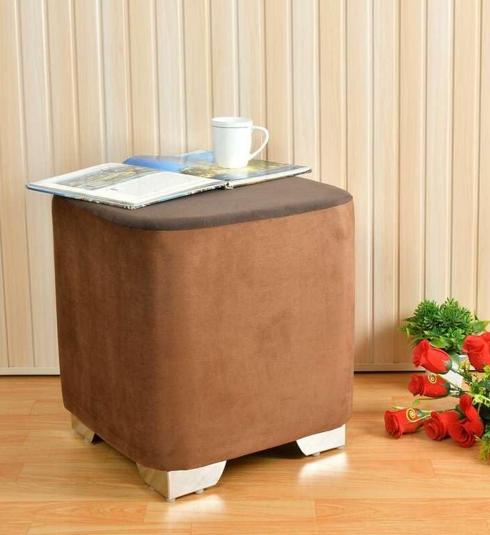 PLATINUM WOOD CRAFT Foam Standard Ottoman (Finish Color - Brown, Pre Assembled)-image-0