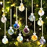Kristall-Weihnachtsbaumschmuck, Glaskugeln, Regenbogen-Prismen-Kugeln, Sonnenfänger, Weihnachtskugeln, Weihnachtsdekoration, mehrfarbig, hängende Anhänger für Weihnachtsbaum, Hochzeit, Heimdekoration