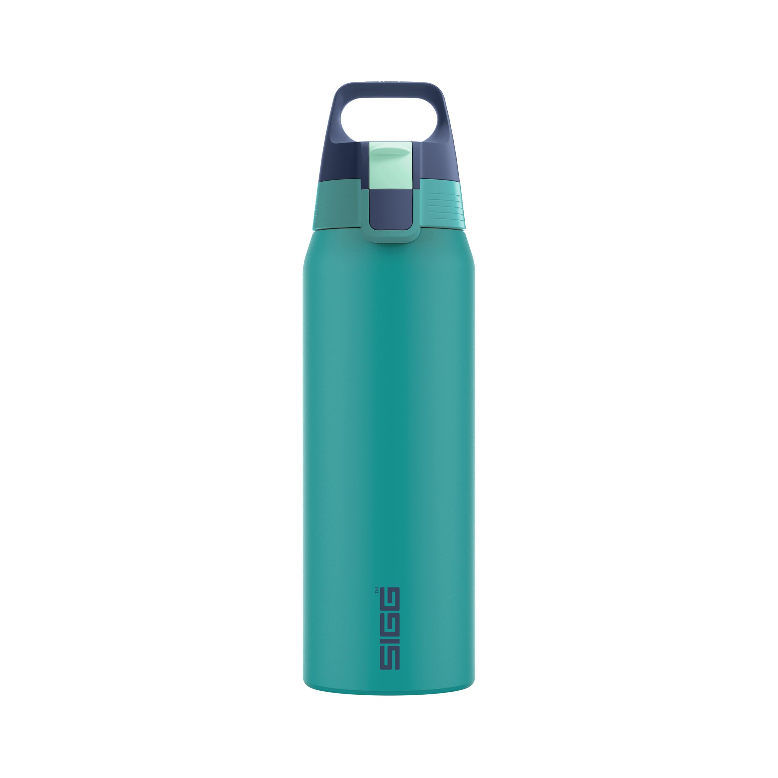SIGG - Isolierte Trinkflasche - Thermosflasche Shield Therm One Multicolor Ocean - kohlensäurehaltige Getränke - Auslaufsicher - Spülmaschinenfest - BPA-frei - 90% recycelter Edelstahl - Grün - 0,75L