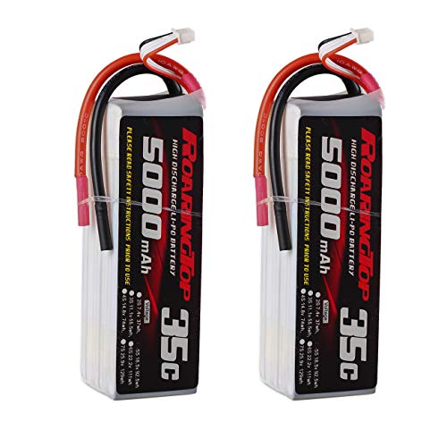 RoaringTop 5000mAh 5S 35C 18.5V RC Lipo Battery Without Plug (Lead-Out Wire) for F3A Model Airplane(2 Packs) RoaringTop 5000mAh 5S 35C 18.5V RC Lipo Battery Without Plug (Lead-Out Wire) for F3A Model Airplane(2 Packs)
