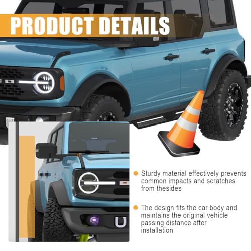 Estribos negros de acero carbono para Ford Bronco 4 puertas miniatura 4