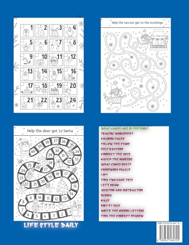 Image of Advent Calendar 2025: Christmas Countdown, Activity Book For Kids Featuring Sudoku, Coloring Pages, Connect The Dots, And More Christmas Gift