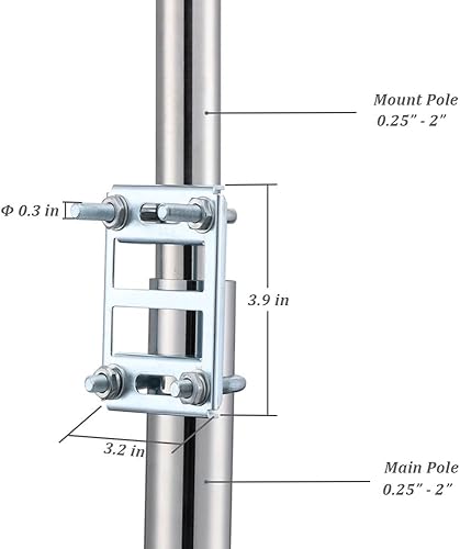 Miniatura 4 de Sactulaz El montaje de tubo de mástil de antena funciona con el kit de montaje de poste adaptador de tubo Starlink, adaptador de conexión de