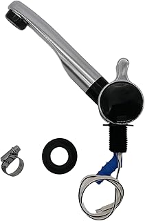 CR-MOESANCO KIT Grifo de Agua Fría con Interruptor 12v + 1 Abrazadera de Inox para Caravana, Autocaravana, Camper o Barco, Acabado Cromado