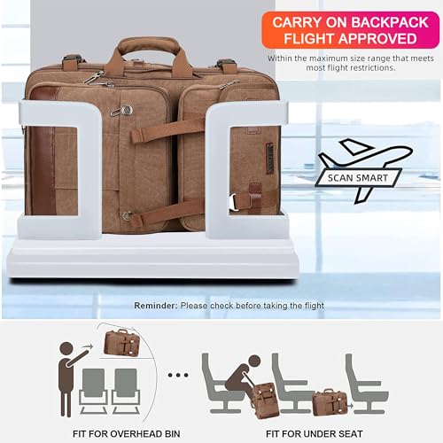 Image of WITZMAN Canvas Travel Backpack for Men Large Laptop Backpack Fit 16 inch Carry-on Airline Approved Shoulder Rucksack