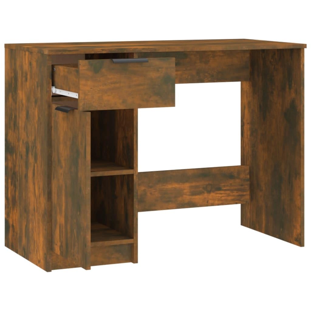 Scrivania affumicatura 100 x 50 x 75 cm, materiale in legno, robusto computer desk per casa, ufficio, desk con cassetto e scomparti, Writing Table per Bedroom