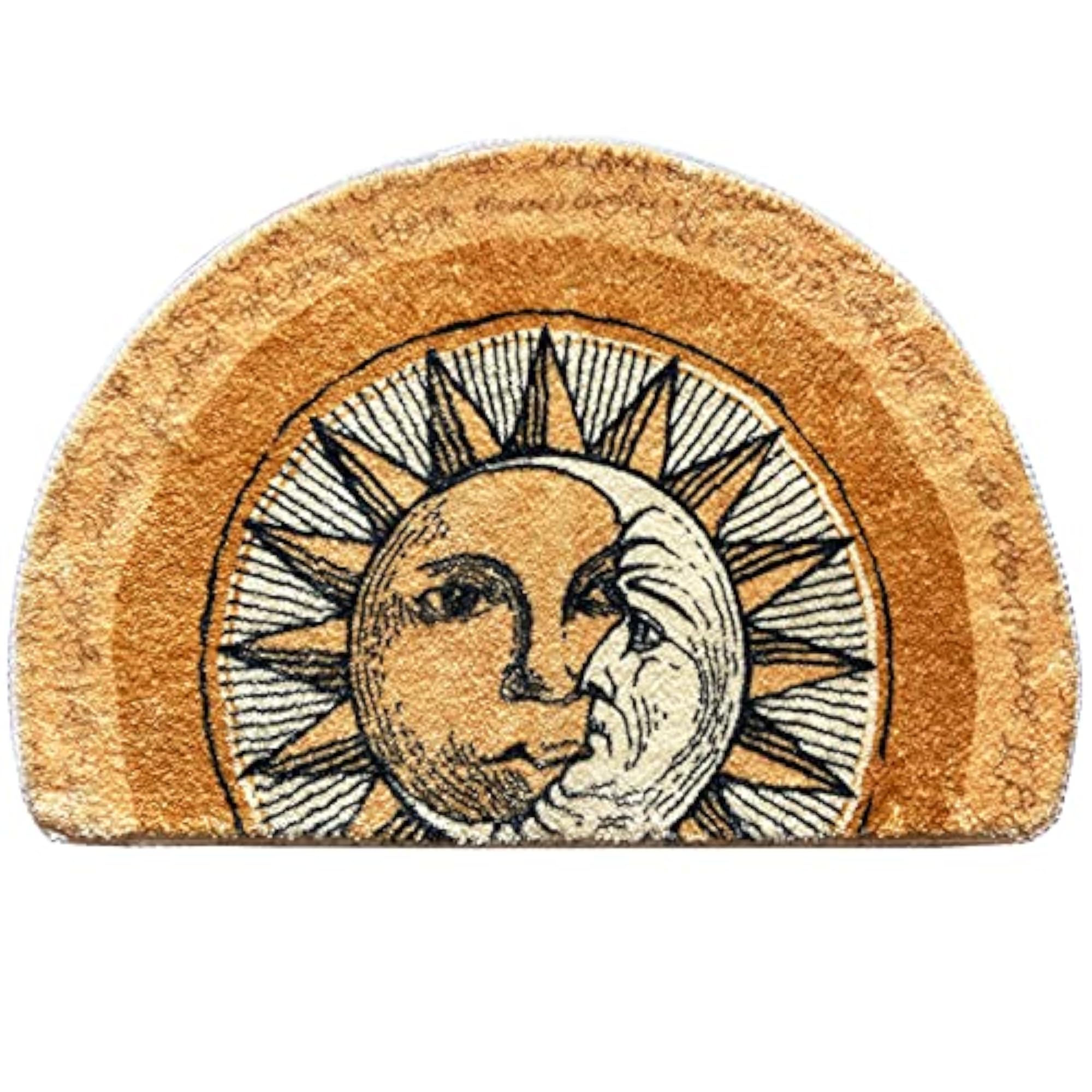 Half Round Door Mat, Tarot Sun Moon Rugs
