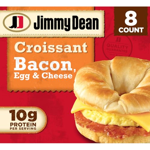 Jimmy Dean Croissant Breakfast Sandwiches With Bacon, Egg, And Cheese, Frozen, 8 Count