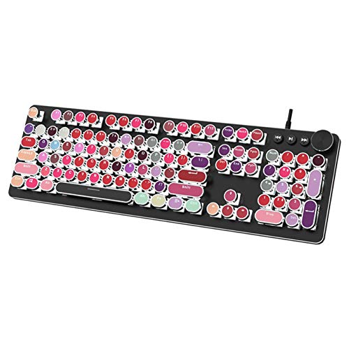 Shlutesoy キーキャップ - 104個/セット PBT ユニバーサル ラウンド キーキャップ キーキャップ Cherry MX メカニカルキーボード用 - ブラック