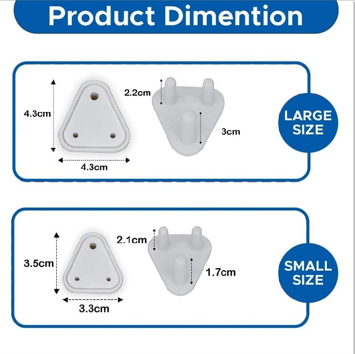 Naughty Kidz Baby Safety Electric Socket Plug Cover Guard For 3Pin//5A & 5Pin//15A (Pack Of 6),White 2