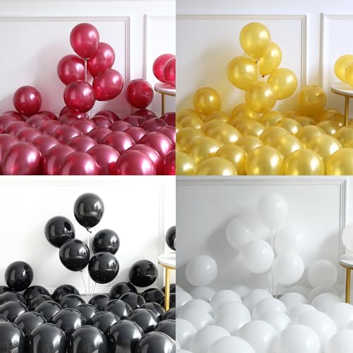 Image of Graduation Balloon Garland Arch Kit 2026, 150Pcs Burgundy Black Gold White Balloons for Class of 2026 Celebration Graduation Party Decorations, Congrats Grad Backdrop Decor