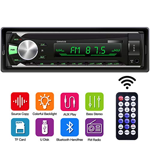 Single Din Car Stereo with Bluetooth, Car Audio Receiver with Source Copy Function