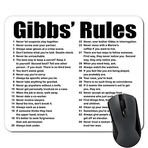 NCIS Gibbs' Rules Mouse Pad