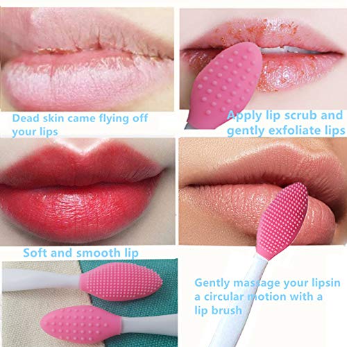 New prominent 3 Pcs Lip Scrub Brush,Lip Scrubber Exfoliator,Double-Sided Silicone Lip Brush Tool for Men Women Lip Lightening, Lip Exfoliator Scrubber Tool for Dark Lips