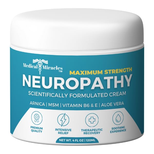 Medical Miracles Neuropathy Cream | Nerve Therapy Max-Potency Relief Cream for Feet, Hands, Legs, and Toes - Enriched with Arnica, Vitamin B6, Aloe Vera, MSM - Crafted for Exceptional Relief 4oz