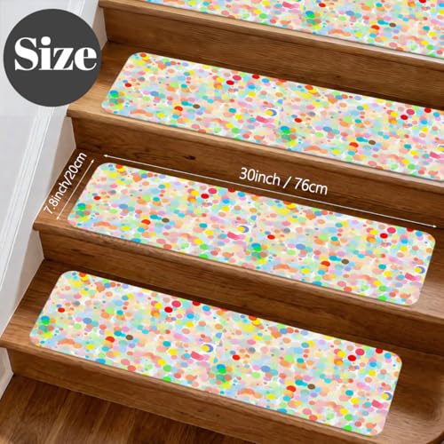 Alfombrillas de escalera antideslizantes de puntos para proteger niños y mascotas 3