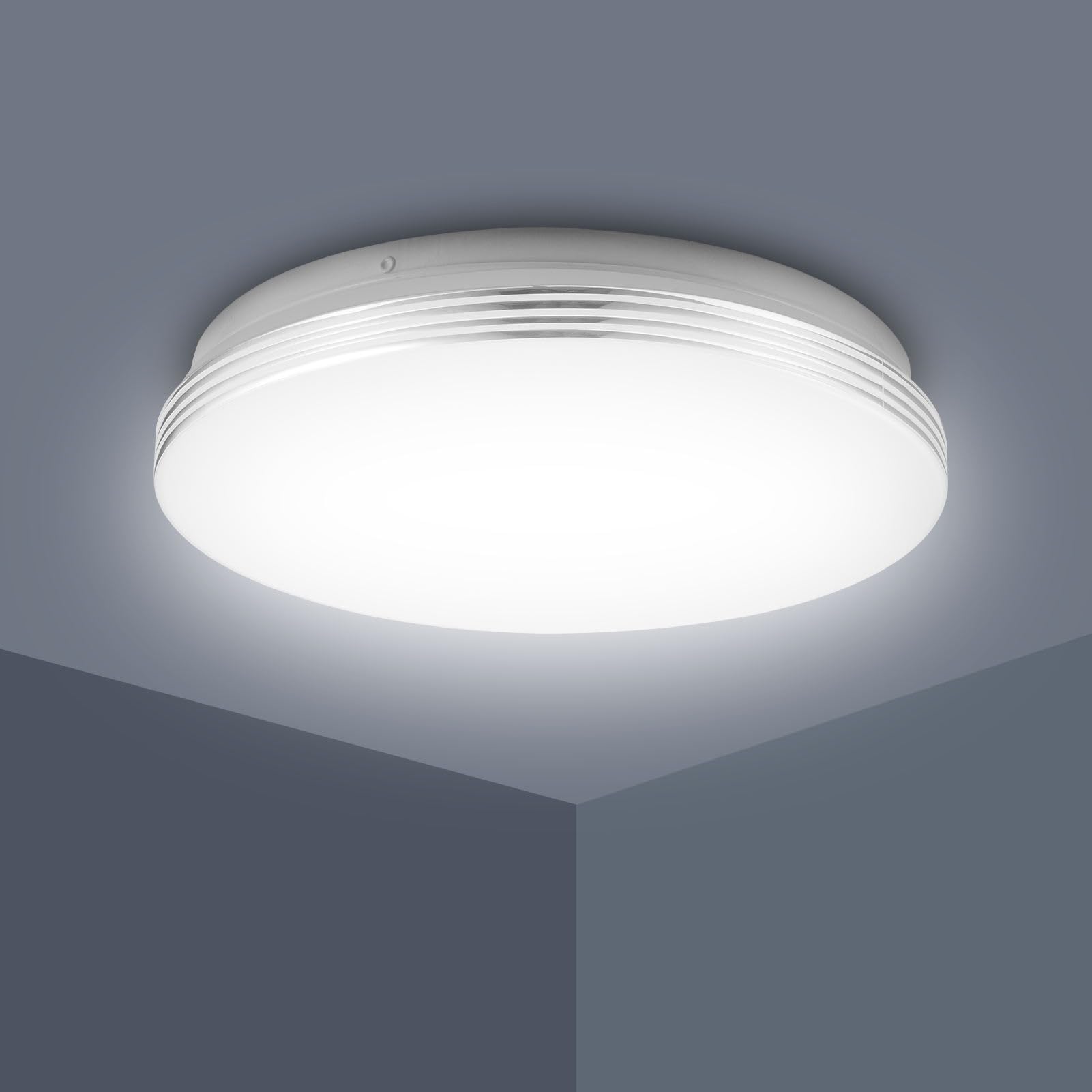 Bellanny 18W LED Ceiling Light, Cool White 6500K 1620Lm Ø28cm Modern Ceiling Lamp, 5cm Ultra Thin Round Flush Ceiling Light for Living Room Kitchen Bedroom Home Office