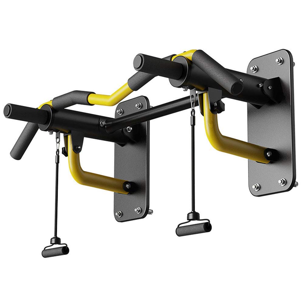 HTTGDGDH Black+Red Pull-Up Bars Wall-Mounted Chin Up Bar Folding Resistance Band Exercise Horizontal Bar Gym Fitness Equipment, Load 300Kg,Yellow,