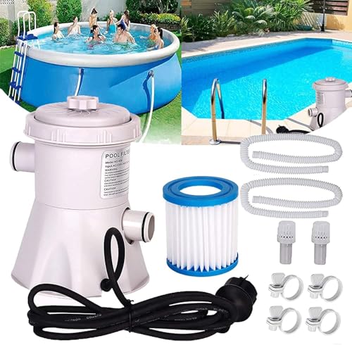 300 Gallons Above Ground Round Pool Filter Pump,Household Inflatable Pool Filter Pump System Kit Cleaning Tool+ Filter Cartridge,Uses Type A or C Filter Cartridge by Generic - Used condition - US$44.89
