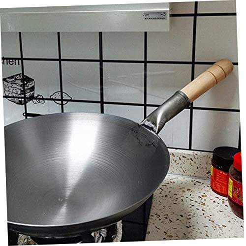 Olla multifuncional de hierro con mango de madera antiadherente miniatura 3