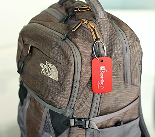 Dynotag® Sentry Series Solid Metal Web Enabled Smart Luggage Id Tag + Keychain Tag (Red Bundle)) #TOP6