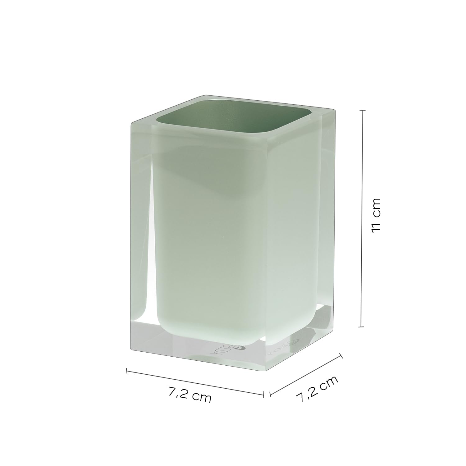 Gedy Rainbow Brush Holder Mint Green, 7,2x7,2x11cm - Image 2