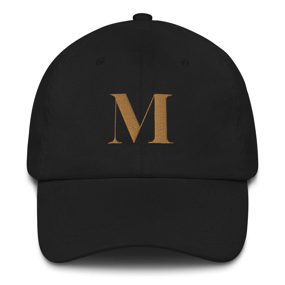 Baseball Cap Letter M Alphabet Initial Embroidered Dad Hat
